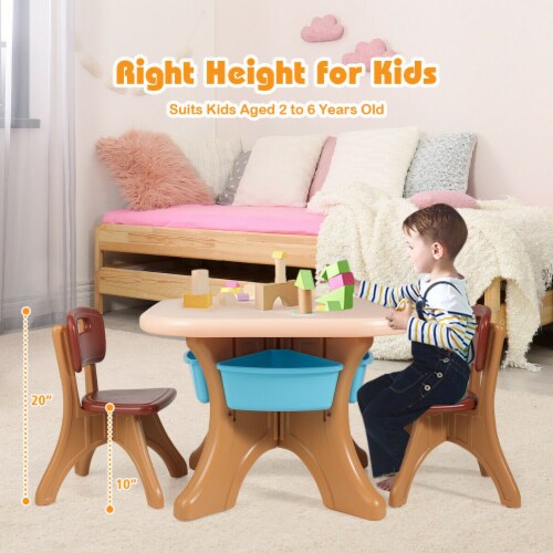 Children Kids Activity Table Chair Set Play Set Furniture W/Storage Perspective: right