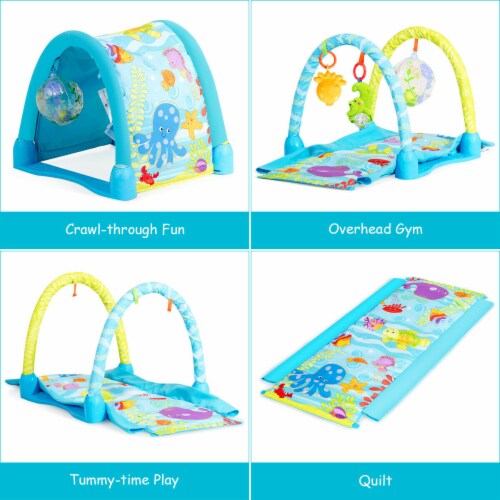 4 in 1 Activity Play Mat Baby Activity Center w 3 Hanging Toys 1 unit Foods Co