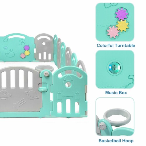 18-Panel Kids Safe Playpen Baby Activity Center Playard Home Perspective: right