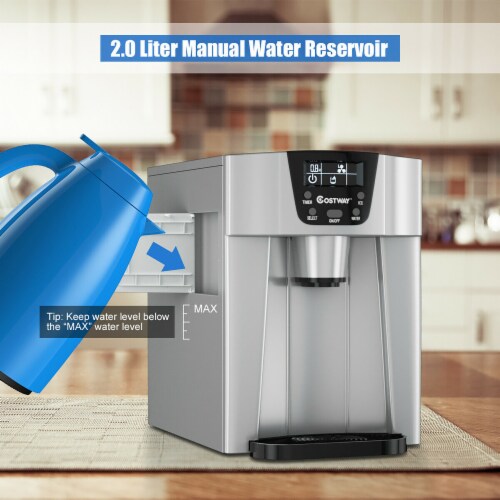 26 lbs Countertop LCD Display Ice Maker with Ice Scoop - Costway