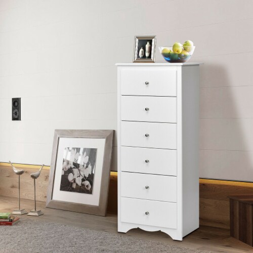 6 Drawer Chest Dresser Clothes Storage Bedroom Tall Furniture