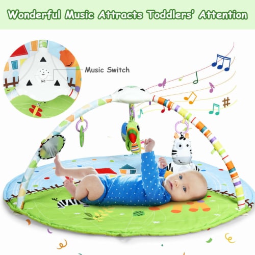 Costway Baby Activity Gym Play Mat w/ Hanging Toys Projector Infant Educational Playtime Perspective: right