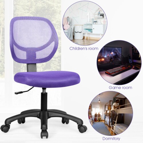 Costway Mesh Office Chair Low-Back Armless Computer Desk Chair Adjustable Height Perspective: right