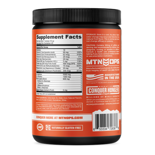 MTS OPS® Ignite™ Tigers Blood Healthy Drink Mix Perspective: right