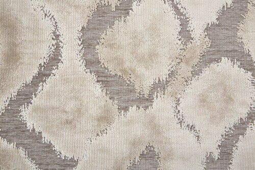 Feizy Rugs Silver Gray/Taupe Saphir Zam Metallic Ikat Runner Rug Perspective: right