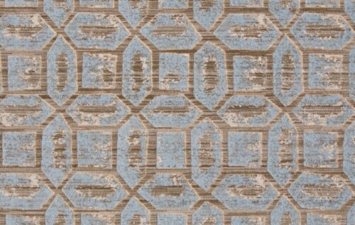 Feizy Rugs Ice Blue/Taupe Milton Modern Metallic Geometric Runner Rug Perspective: right