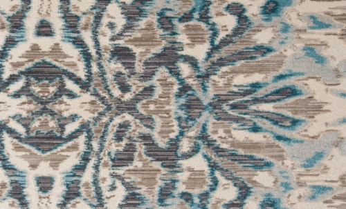 Feizy Keats Abstract Ikat Print Accent Rug - Crystal Teal/Taupe Perspective: right