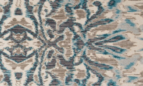Feizy Rugs Keats Abstract Ikat Print Area Rug - Crystal Teal/Taupe Perspective: right