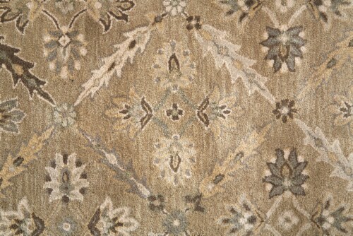 Feizy Rugs Sage/Beige Eaton Floral Diamond Persian Wool Accent Rug Perspective: right