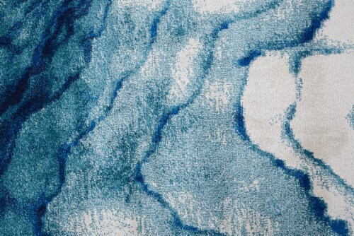 Feizy Rugs Brixton Contemporary Watercolor Runner Rug - Atlantic Blue Perspective: right