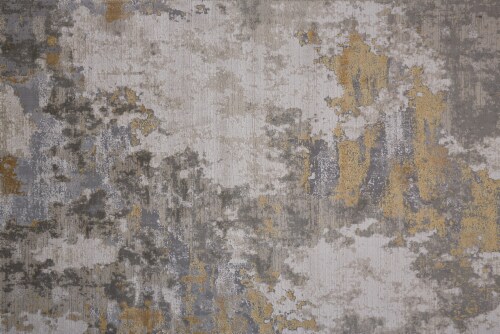 Feizy Rugs Waldor Metallic Abstract Aea Rug - Golden Glow/Ivory Perspective: right
