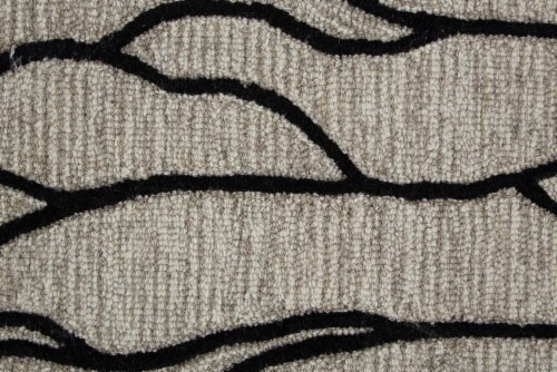 Feizy Rugs Enzo Minimalist Abstract Wool Accent Rug - Warm Taupe/Black Perspective: right