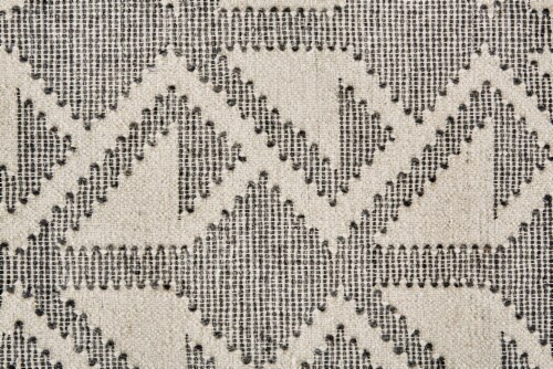 Feizy Rugs Savona Bohemian Geometric Flatweave Area Rug - Dark Gray/Ivory Perspective: right