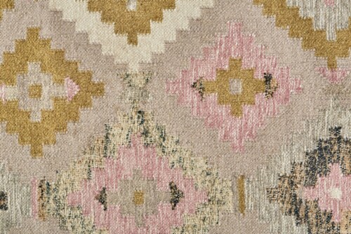 Feizy Rugs Savona Iii Pastel Navajo Bohemian Area Rug - Ivory Sand/Rose Pink Perspective: right