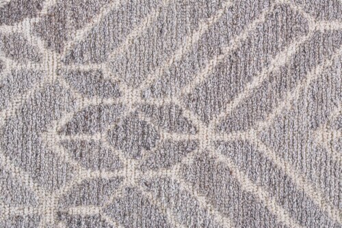 Feizy Rugs Opal Gray/Warm Gray Asher Geometric Tufted Wool Runner Rug Perspective: right