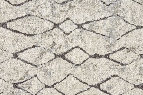 Feizy Kano Contemporary Distressed Area Rug - Ivory/Charcoal Perspective: right