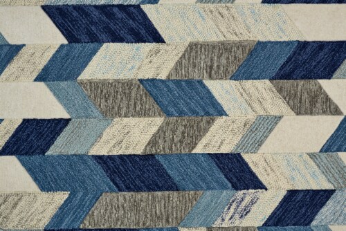 Feizy Rugs Arazad Tufted Graphic Chevron Area Rug - Cobalt Blue/Ivory Perspective: right