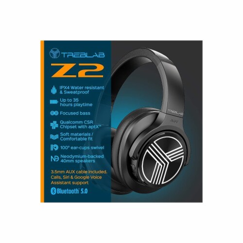 Treblab Z2 B Over Ear Workout Headphones with Microphone 1