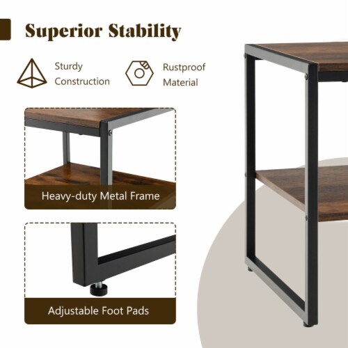 2PCS 2 Tier End Side Sofa Coffee Table 20 Square Table for