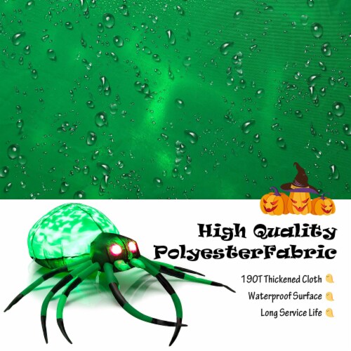 Costway 5 FT Long Halloween Inflatable Spider with White Net Yard Decor w/Rotating Light Perspective: right