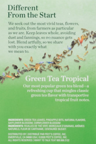Mighty Leaf® Green Tea Tropical Stitched Pouches Perspective: right