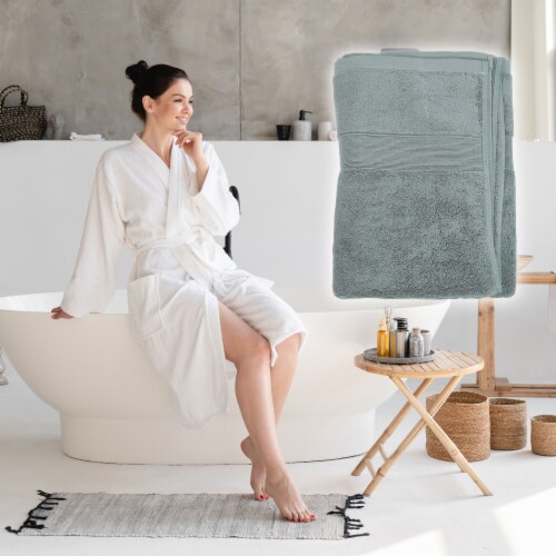 VOCOSTE Classic Design Plain Soft Absorbent Cotton Bath Towel Perspective: right