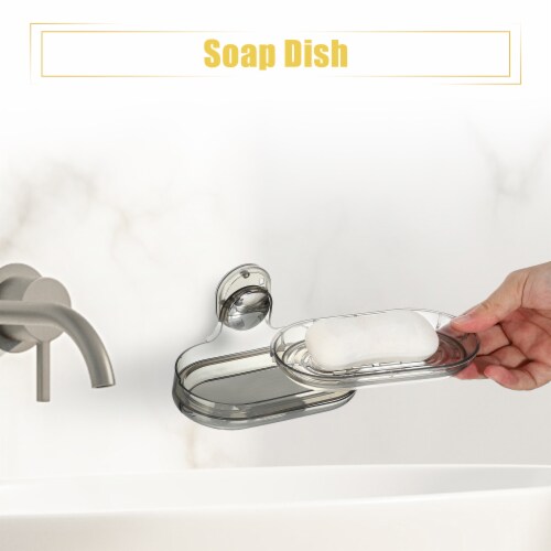 VOCOSTE Wall Mounted Soap Dish Soap Box Soap Holder for Bathroom Kitchen Perspective: right