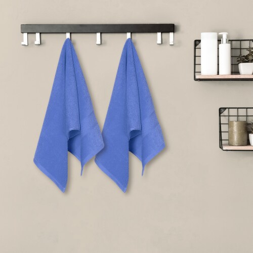 uxcell 2 Pack Cotton Solid Color Textured Hand Towels Perspective: right