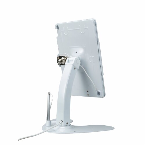 Dual Security Kiosk Stand with Locking Case and Cable for 10.2-Inch iPad® (White) Perspective: right