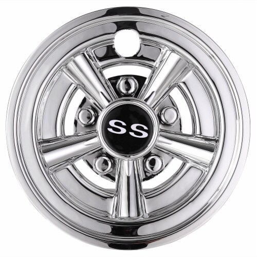 Yescom 4pcs 8 SS Chrome Golf Cart Wheel Cover Hub Cap for EZGO Club Car Yamaha Easy Snap-in Perspective: right