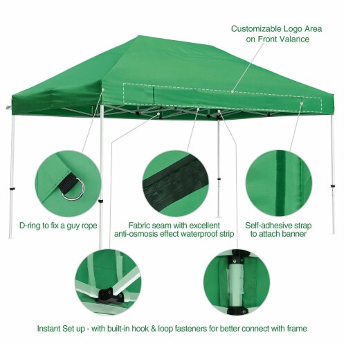 Instahibit 10x15ft Pop Up Canopy Tent Commercial Instant Shelter 550D Oxford Canopy with Perspective: right
