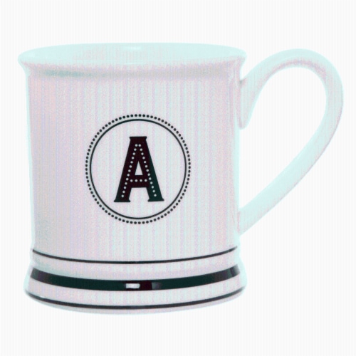 PMI Worldwide Barber Shop Monogrammed Mug - White/Black Perspective: right