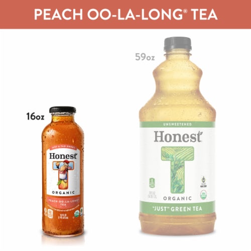 Honest Tea Organic Fair Trade Peach Oolalong Tea Perspective: right