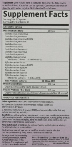 Garden of Life® Mood Plus Probiotic Vegetarian Capsules Perspective: right