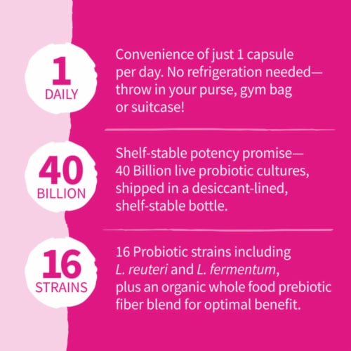 Garden of Life Dr. Formulated Women's Daily Care Probiotics for Vaginal & Digestive Health Capsules Perspective: right