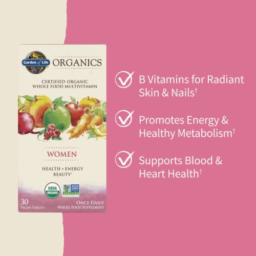 Garden of Life Mykind Organics Women Once Daily Multivitamin Tablets Perspective: right
