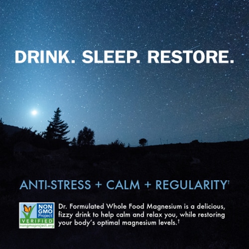 Garden of Life Dr. Formulated Magnesium, Anti-Stress, Calm, Regularity, Raspberry Lemon Powder Perspective: right