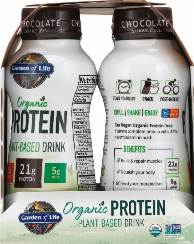Organic Chocolate Plant Protein Shake Perspective: right