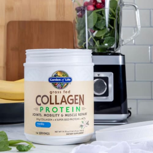 Garden of Life® Grass Fed Vanilla Collagen Protein Powder Perspective: right