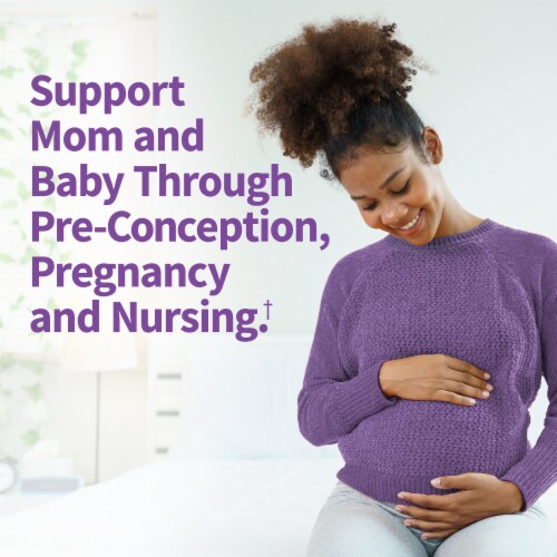 Garden of Life Dr. Formulated Prenatal Multi + DHA with Folate, Iron One a Day Softgels, 400 mg DHA Perspective: right