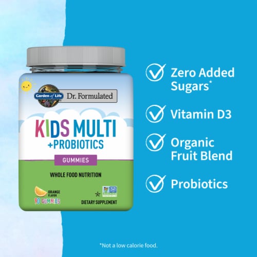 Garden of Life® Kids Multivitamin + Probiotics Gummies for Digestive Gut Health Perspective: right