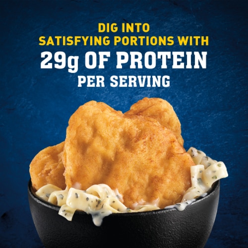 Hungry-Man Double Chicken Bowls Breaded Chicken Alfredo With Fettuccine Pasta Frozen Meal Perspective: right