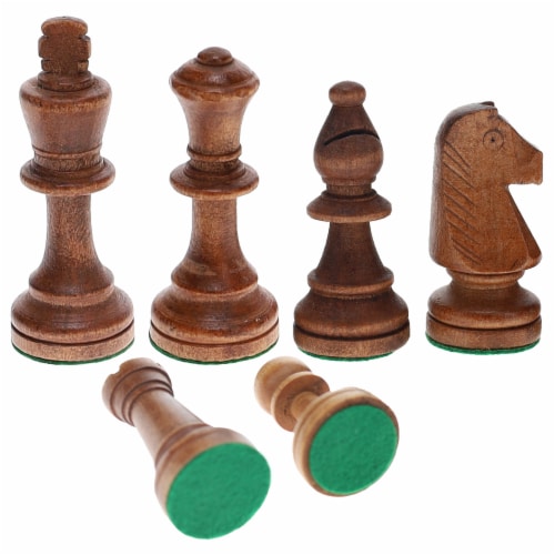 WE Games Wooden Traditional French Staunton Chessmen 3.75 inch king Perspective: right