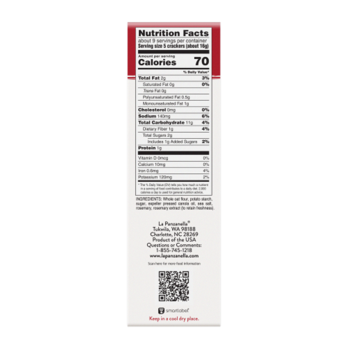 La Panzanella® Gluten Free Rosemary Oat Thins Perspective: right