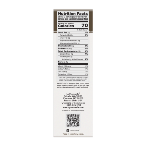 La Panzanella® Gluten-Free Toasted Oat Thin Crackers Perspective: right
