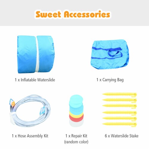 Costway Inflatable Water Slide Kids Bounce House Castle Splash Pool Without Blower Perspective: right