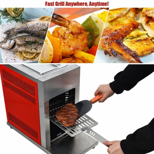 Gymax Propane Infrared Steak Grill BBQ Stainless Steel Single Burner Vertical Cooking Perspective: right