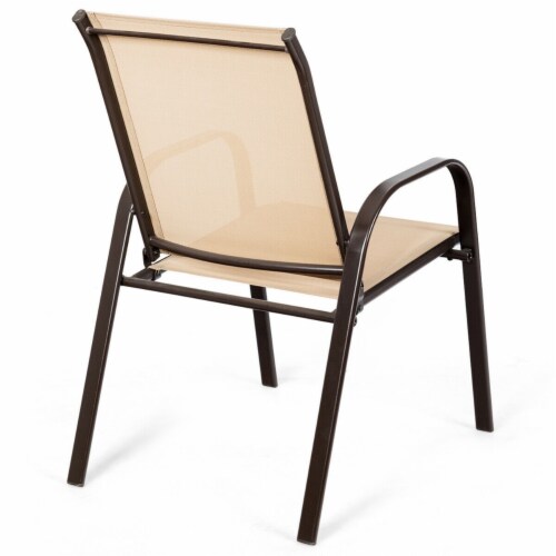 Gymax Set of 4 Patio Chairs Dining Chairs Garden Outdoor Armrest Steel Frame, 1 unit Ralphs