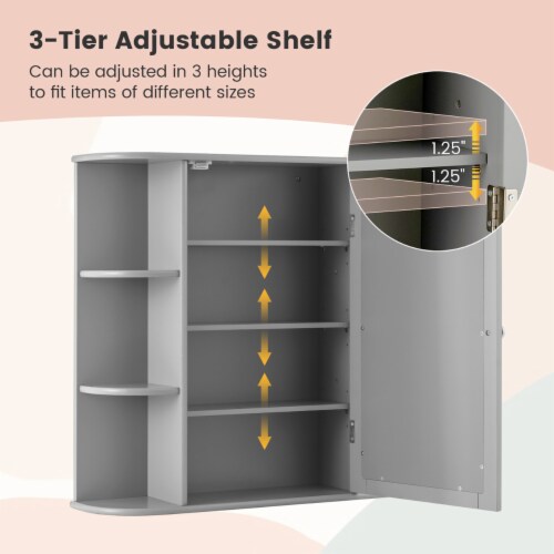 Costway Multipurpose Mount Wall Surface Bathroom Storage Medicine