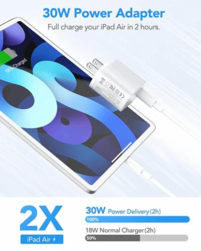USB C Charger 30W Fast Wall Charger Mini Power Adapter PD 3.0 PPS Charger Perspective: right